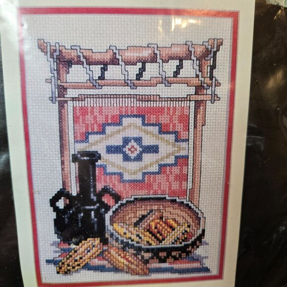 Indian Still Life With Corn (CS97) Cross Stitch Kit 5x7 Monarch Horizons 1989 - Picture 2 of 5